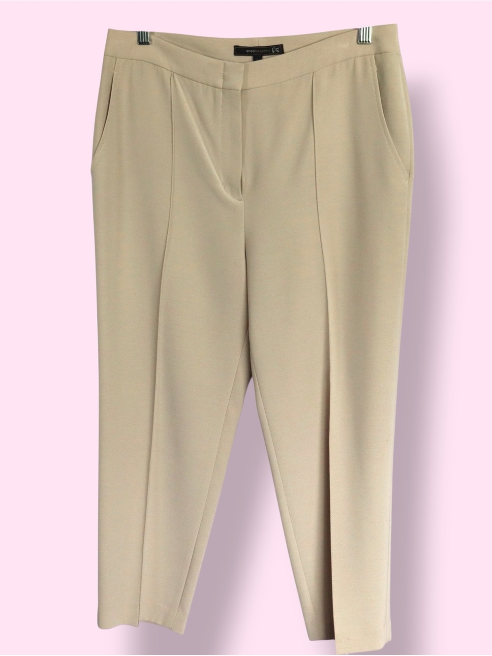 BCBG Generation Women’s Beige Cropped Dress Pants Size 6 Minimalist Career